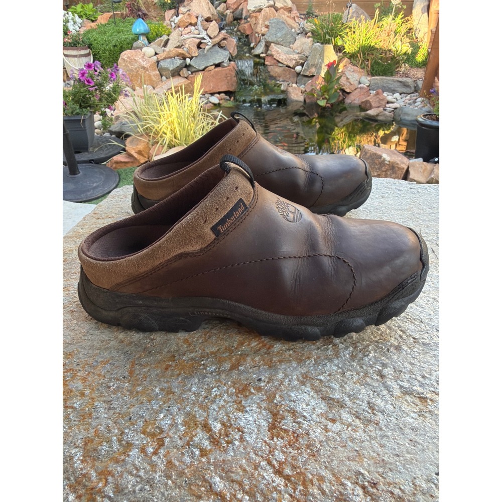 Timberland ACT Active Comfort Technology Leather Clogs Mules Brown 78109 Mens 7M